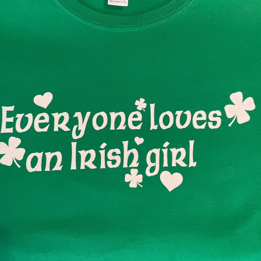 Ladies T-Shirt, “Everyone Loves an Irish Girl”, Kelly Green